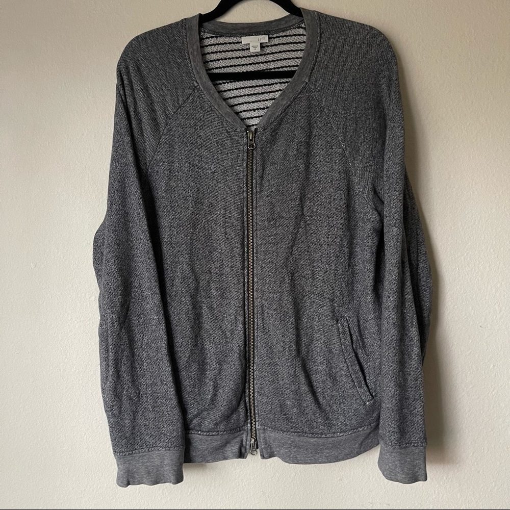 J. Jill Gray Full Zip Sweater